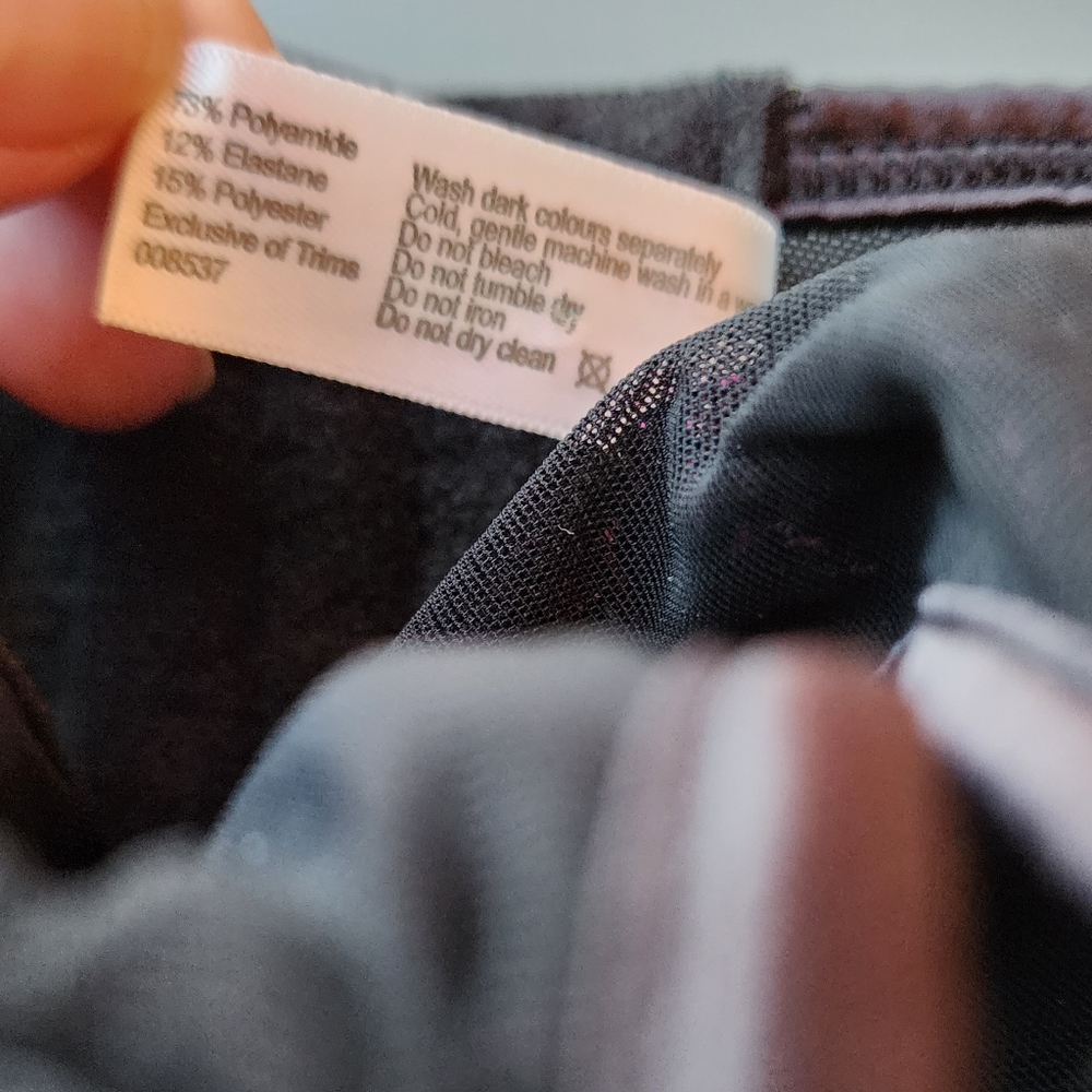 BRAS N THINGS corset bustier garter belt black mesh purple lace size 10 - Picture 7 of 14